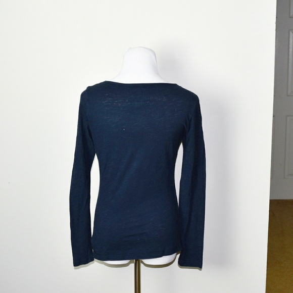 Adorable Navy V Neck Shirt - Picture 2 of 2